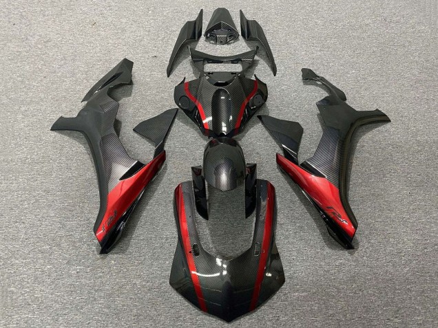 2020-2025 Yamaha YZF 1000 R1 Motorcycle Fairings - Faux Carbon Fiber Red UK