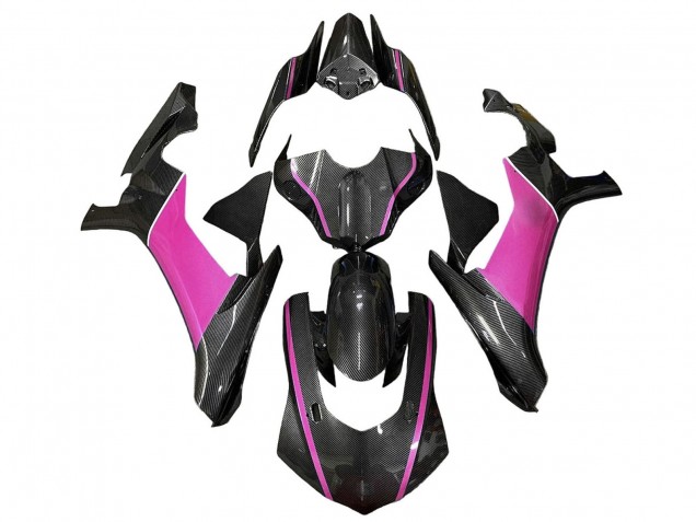 2020-2025 Yamaha YZF 1000 R1 Motorcycle Fairings - Faux Carbon Fiber Pink UK