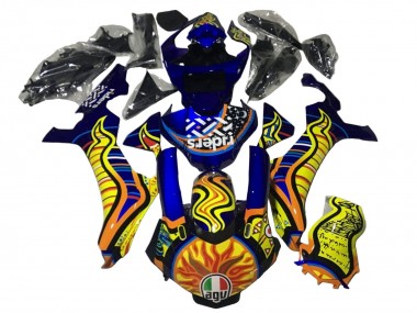Best 2020-2025 Yamaha YZF 1000 R1 Motorcycle Fairings - Blue Yellow Orange Tribal Sun UK