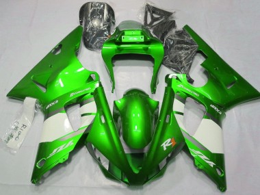 Best 2000-2001 Yamaha YZF 1000 R1 Motorcycle Fairings - Green White Silver UK
