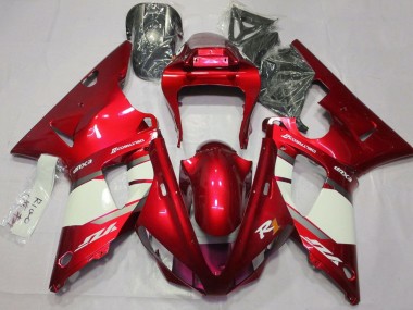 Best 2000-2001 Yamaha YZF 1000 R1 Motorcycle Fairings - Red White Silver UK