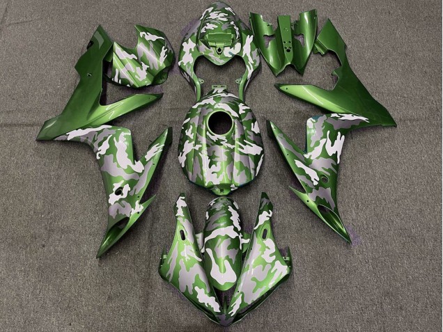 2004-2006 Yamaha YZF 1000 R1 Motorcycle Fairings - Green White Grey Camouflage UK