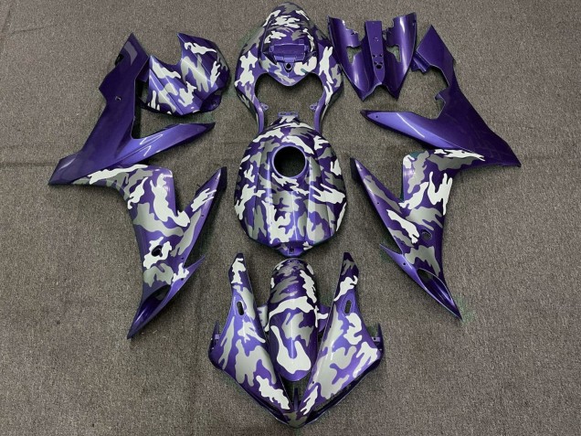 2004-2006 Yamaha YZF 1000 R1 Motorcycle Fairings - Purple White Grey Camouflage UK