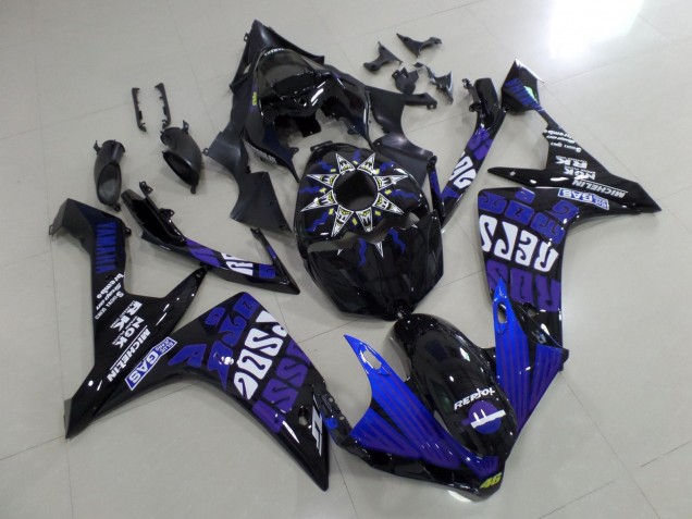 2007-2008 Yamaha YZF 1000 R1 Motorcycle Fairings - Black Blue Purple White Rossi UK