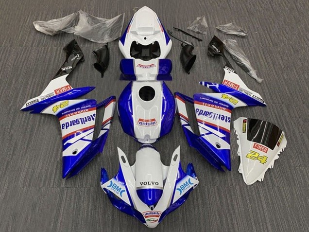 2007-2008 Yamaha YZF 1000 R1 Motorcycle Fairings - White Blue Red Volvo Fimer Sterilgarda UK