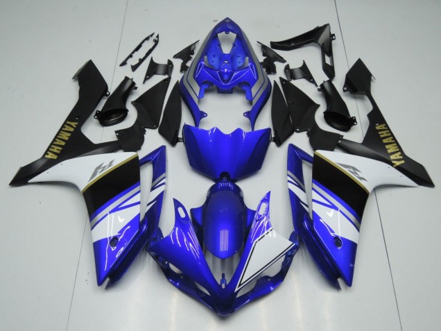 2007-2008 Yamaha YZF 1000 R1 Motorcycle Fairings - Blue White Black Gold Decal UK