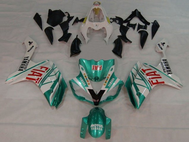 2007-2008 Yamaha YZF 1000 R1 Motorcycle Fairings - White Green Red Fiat UK