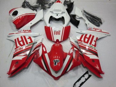 Best 2007-2008 Yamaha YZF 1000 R1 Motorcycle Fairings - White Red Fiat UK