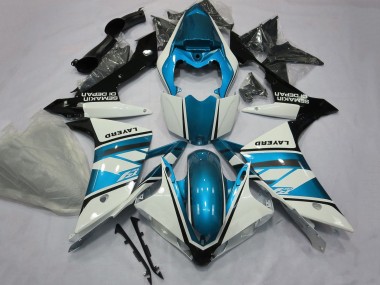 Best 2007-2008 Yamaha YZF 1000 R1 Motorcycle Fairings - White Light Blue Black Layerd UK