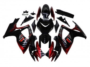 Best 2006-2007 Suzuki GSXR 600 / GSXR 750 Motorcycle Fairings - Glossy Black Red UK