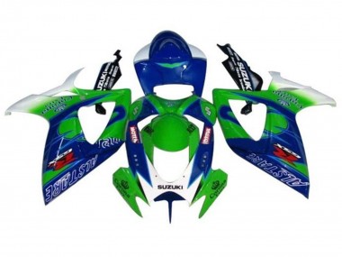 Best 2006-2007 Suzuki GSXR 600 / GSXR 750 Motorcycle Fairings - White Blue Green Alstare UK