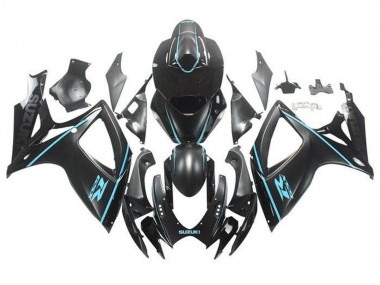 Best 2006-2007 Suzuki GSXR 600 / GSXR 750 Motorcycle Fairings - Matte Black Turquoise Blue UK