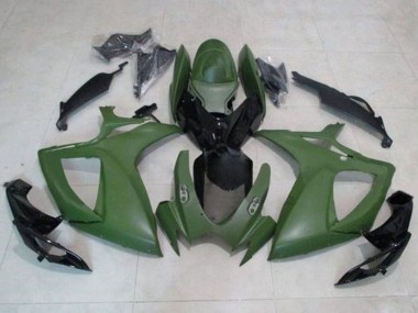 Best 2006-2007 Suzuki GSXR 600 / GSXR 750 Motorcycle Fairings - Army Green Glossy Black UK