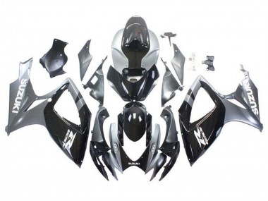 Best 2006-2007 Suzuki GSXR 600 / GSXR 750 Motorcycle Fairings - Silver Glossy Black White UK