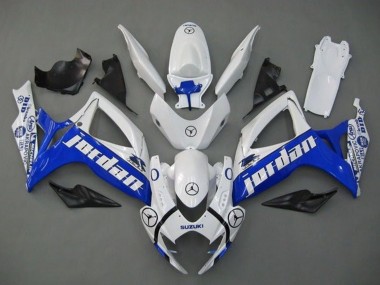 Best 2006-2007 Suzuki GSXR 600 / GSXR 750 Motorcycle Fairings - White Blue Jordan UK