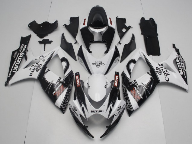 2006-2007 Suzuki GSXR 600 / GSXR 750 Motorcycle Fairings - White Black Red Corona Extra Motul Alstare UK