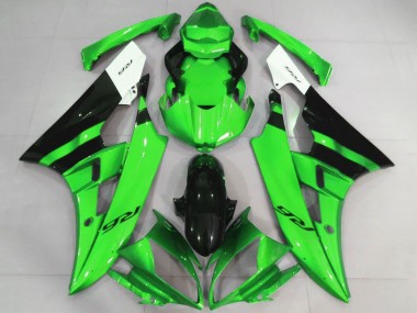 Best 2006-2007 Yamaha YZF R6 Motorcycle Fairings - White Green Glossy Black UK