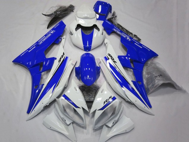 2006-2007 Yamaha YZF R6 Motorcycle Fairings - White Blue Motul Michelin UK