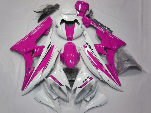 2006-2007 Yamaha YZF R6 Motorcycle Fairings - White Pink UK