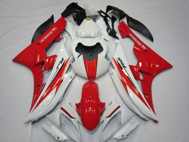 2006-2007 Yamaha YZF R6 Motorcycle Fairings - White Red UK