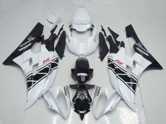 2006-2007 Yamaha YZF R6 Motorcycle Fairings - White Glossy Black Motul Michelin UK