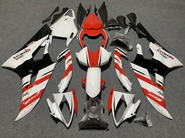 Best 2006-2007 Yamaha YZF R6 Motorcycle Fairings - White Orange Glossy Black Stripe UK