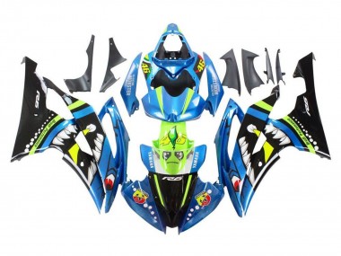 Best 2008-2016 Yamaha YZF R6 Motorcycle Fairings - Blue Green Glossy Black Shark UK