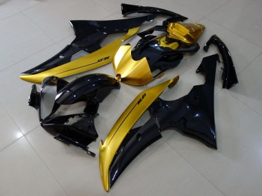 Best 2008-2016 Yamaha YZF R6 Motorcycle Fairings - Gold Glossy Black UK