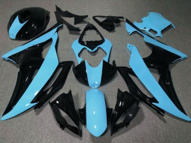 Best 2008-2016 Yamaha YZF R6 Motorcycle Fairings - Light Blue Glossy Black UK