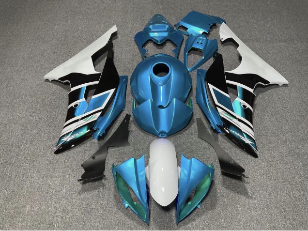 2008-2016 Yamaha YZF R6 Motorcycle Fairings - White Blue Black Stripe UK