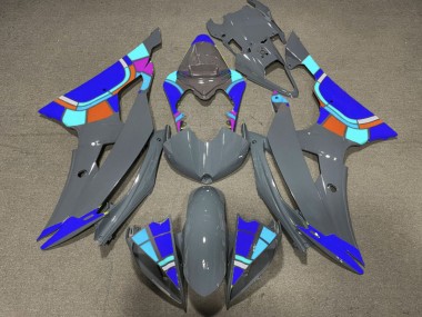 Best 2008-2016 Yamaha YZF R6 Motorcycle Fairings - Nardo Grey Blue Color Wheel UK