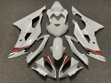 Best 2008-2016 Yamaha YZF R6 Motorcycle Fairings Kits - Pearl White Red UK