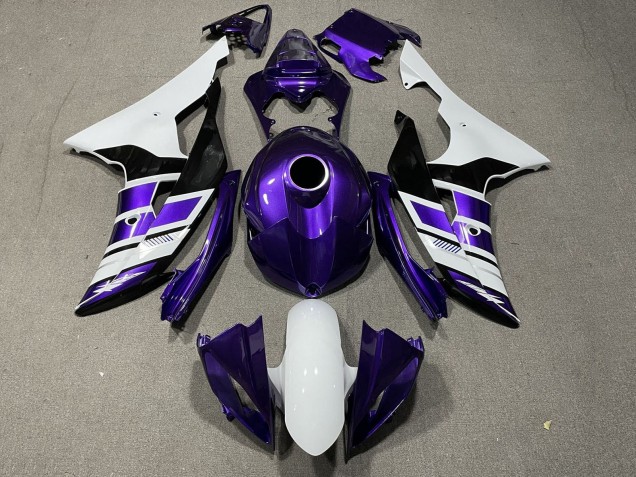 2008-2016 Yamaha YZF R6 Motorcycle Fairings - White Purple Black Stripe UK
