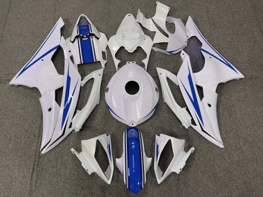 Best 2008-2016 Yamaha YZF R6 Motorcycle Fairing Kits - White Blue UK