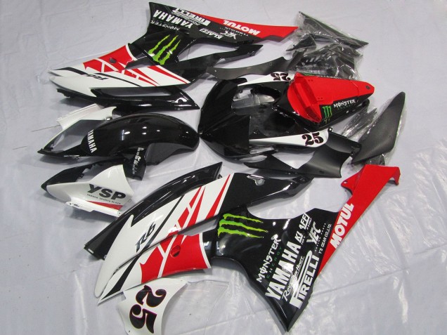 2008-2016 Yamaha YZF R6 Motorcycle Fairings - White Red Glossy Black Green Monster 25 UK