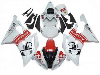 Best 2008-2016 Yamaha YZF R6 Motorcycle Fairings - White Red Black Motul Michelin Abarth 89 UK