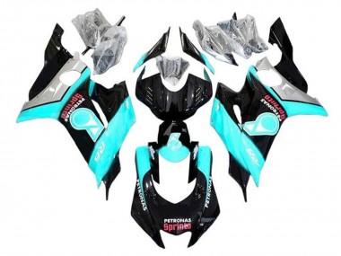 Best 2017-2023 Yamaha YZF R6 Motorcycle Fairings - Turquoise Blue Glossy Black Petronas UK