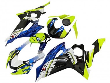 Best 2017-2023 Yamaha YZF R6 Motorcycle Fairings - Neon Yellow Blue Shark UK