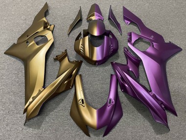 Best 2017-2023 Yamaha YZF R6 Motorcycle Fairings - Matte Gold Purple Split UK