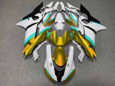 Best 2017-2023 Yamaha YZF R6 Motorcycle Fairings - White Blue Gold Black UK