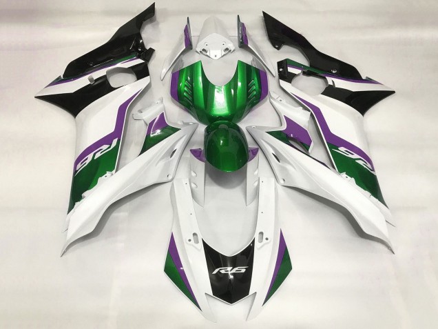 2017-2023 Yamaha YZF R6 Motorcycle Fairings - White Green Purple Black UK