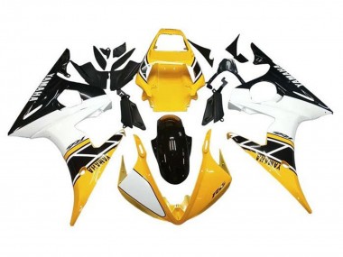 Best 2005 Yamaha YZF R6 Motorcycle Fairings - White Yellow Black UK