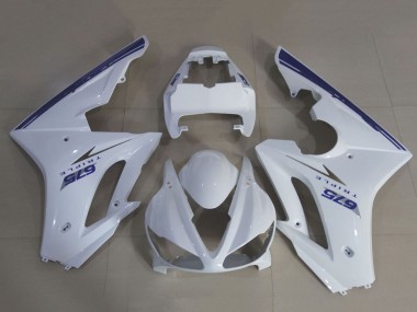 Best 2009-2012 Triumph Daytona 675 Triple Motorcycle Fairing Kits - White Blue UK