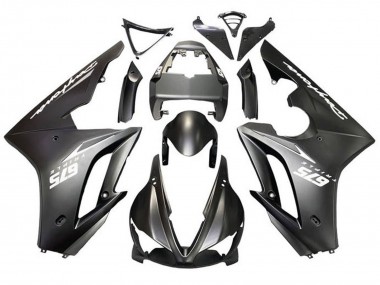 Best 2009-2012 Triumph Daytona 675 Triple Motorcycle Fairings - Matte Black White Decals UK