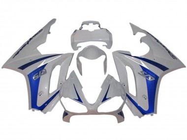 Best 2009-2012 Triumph Daytona 675 Triple Motorcycle Fairings - White Blue UK