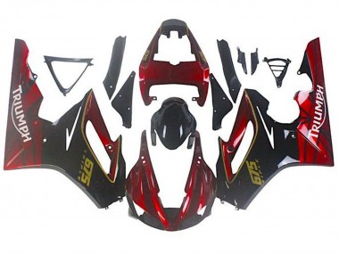 Best 2009-2012 Triumph Daytona 675 Triple Motorcycle Fairings - Red Glossy Black UK