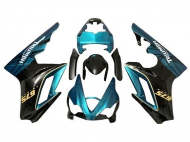 Best 2009-2012 Triumph Daytona 675 Triple Motorcycle Fairing - Teal Blue Glossy Black UK