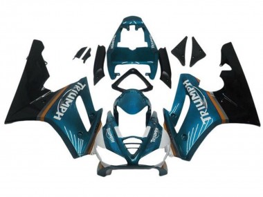 Best 2009-2012 Triumph Daytona 675 Triple Motorcycle Fairings - Teal Blue Glossy Black UK