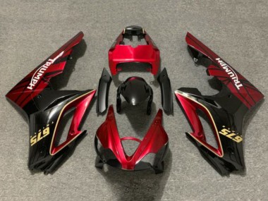 Best 2009-2012 Triumph Daytona 675 Triple Motorcycle Fairings - Red Gold Glossy Black UK
