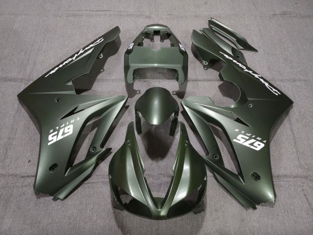 2009-2012 Triumph Daytona 675 Triple Motorcycle Fairings - Matte Green White UK